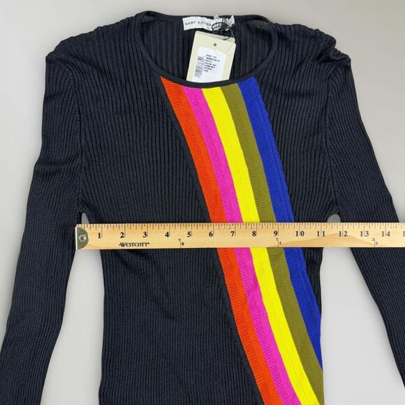 NWT Mary Katrantzou Rainbow Stripe Sweater Hydra Long Sleeve Pullover Size Lrg - Picture 4 of 8